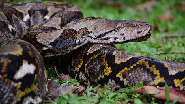 Python Snake  A python is a large reptile that slithers on the ground  Reticulated python