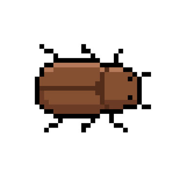 Cute Pixel Beetle Character Game Asset
