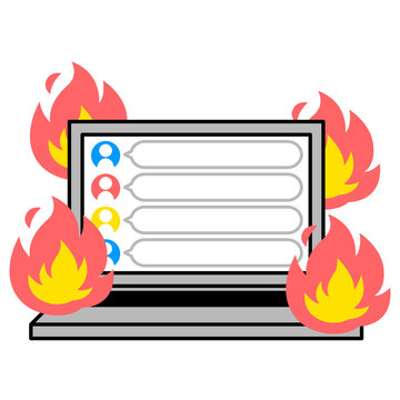 SNSが炎上しているノートパソコン