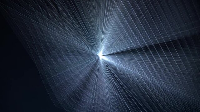 Abstract light streaks converging to a central point