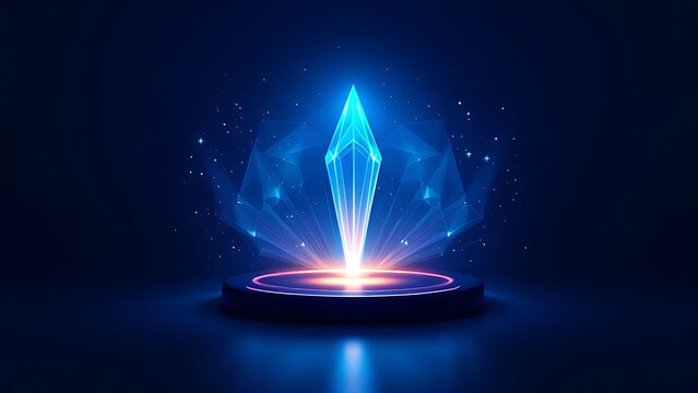 Glowing crystal peak concept abstract light with abstract