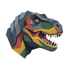 Low Poly T-Rex Dinosaur Head Vector Illustration © Sego
