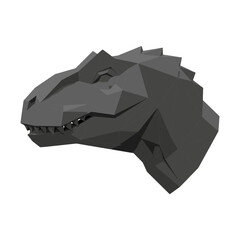 Low Poly T-Rex Dinosaur Head Sculpture Isolated © Sego