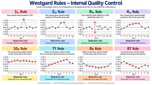 Westgard Rules Internal Quality Control Levey Jennings Charts Clinical Laboratory