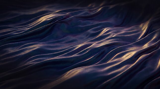 Flowing metallic waves with golden light creating abstract texture