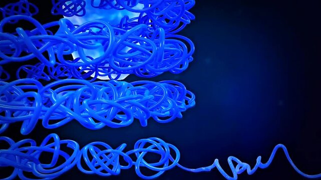 Scientific illustration of DNA supercoil formation showing twisting, coiling, and molecular compaction.