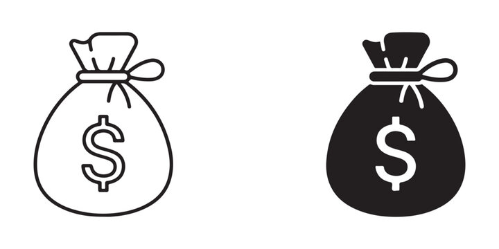 money bags graphic with dollar sign symbols for financial business and economic concepts presentation
