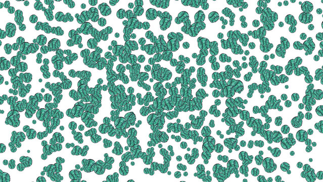 Minimalist background with green golf balls randomly scattered on light surface