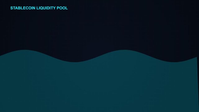 Stablecoin Liquidity Stream Smooth Blue Wave Flow Background