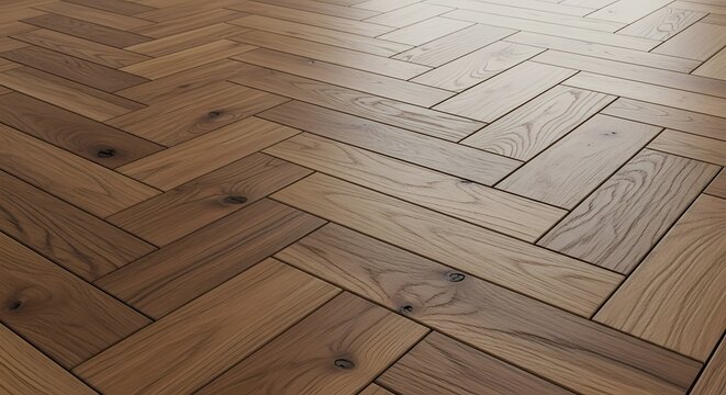Natural hardwood planks arranged in a classic herringbone pattern creating a warm interior floor surface suitable for residential homes and commercial offices during daytime hours