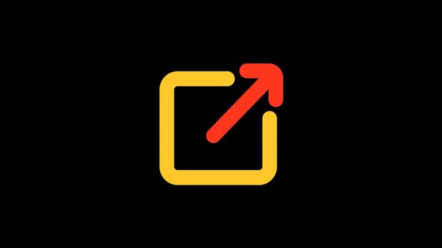 External Link Open in New Tab Social Media Icon Alpha Transparent Background. 4K Resolution