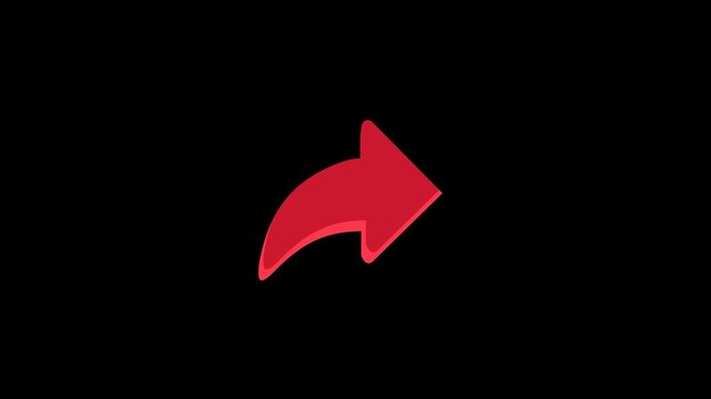 Share Button Arrow Social Media Icon Alpha Transparent Background. 4K Resolution
