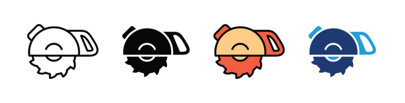 Saw  Icon Collection With Multiple Styles
