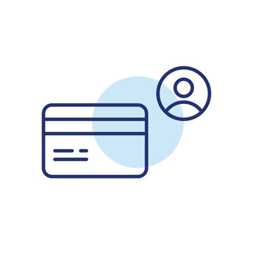 Cardholder, billing profile, payment user. Pixel perfect, editable stroke vector icon