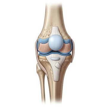 Anatomical illustration of the human knee joint