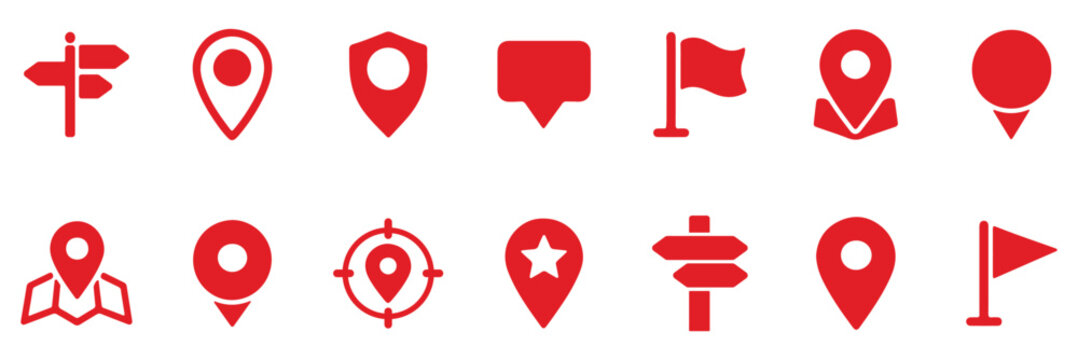 Location pin icon, minimal map marker vector for navigation apps, geotag pointer symbol, clean destination point sign. Place pictogram for address, route, destination, travel and local service design.