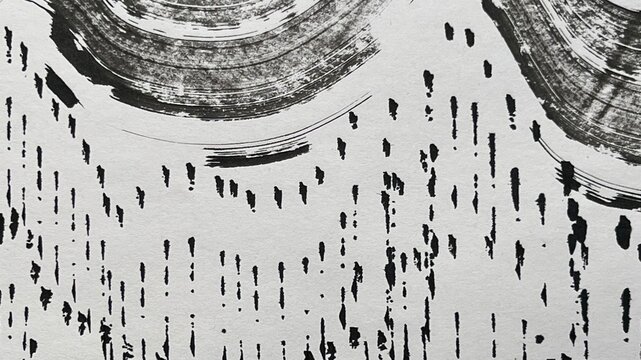dripping drops, ink-painted raindrops, abstract ink wash painting, Japanese-style background illustration