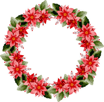 Watercolor Illustration of Christmas Wreath