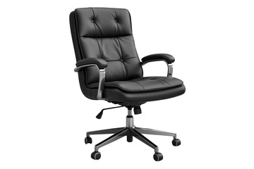 Obraz premium Black leather executive chair with padded armrests