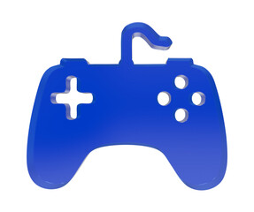 3D Glossy Blue Video Game Controller Icon Isolated on White Background for Digital Entertainment Design © SAMIMAAYASH