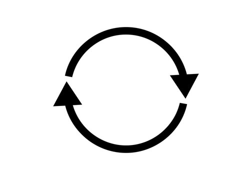 Two-way circular rotating arrows symbol preview