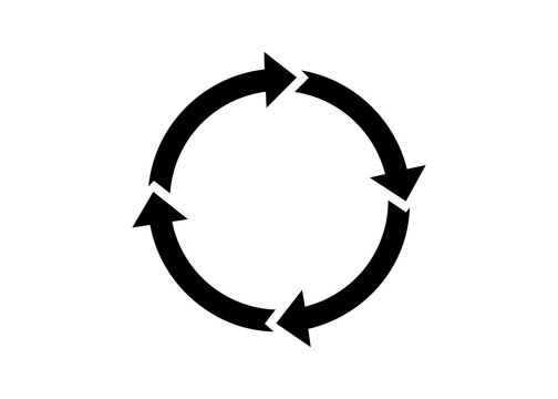 Four step circular process cycle arrows vector preview