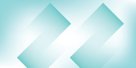 Fototapeta premium Abstract background with turquoise gradient and overlapping geometric squares.