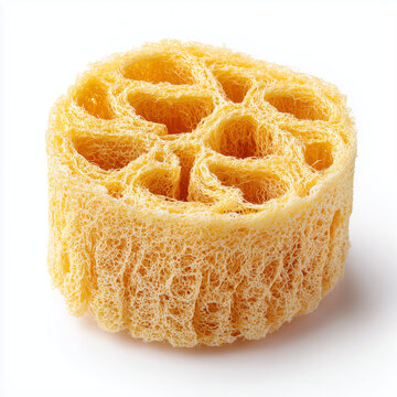 Natural Loofah Sponge Textured Isolated on White Background