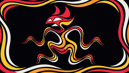 Obraz premium abstract flame design, colorful swirling pattern