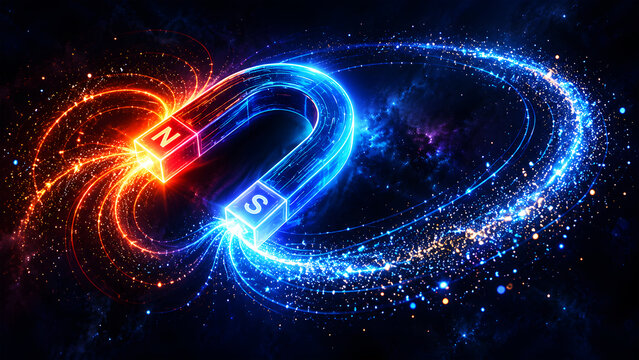 Dual energy streams of fire and ice swirling in a dark cosmic space