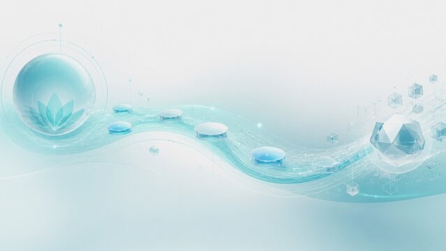 Abstract care continuum with clean copy space