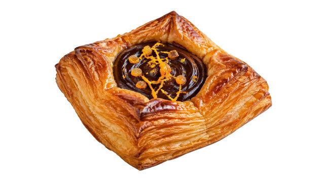 Danish Pastry with Chocolate Filling and Orange Zest