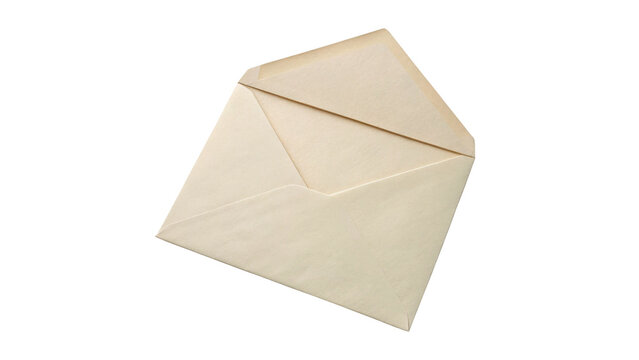 Blank craft brown paper envelope for mail letter mockup template isolated stationery