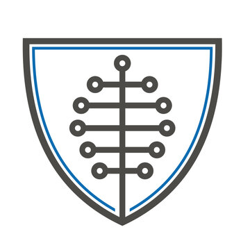 Shield Circuit Board Tree Digital Tech Network Logo Vector 