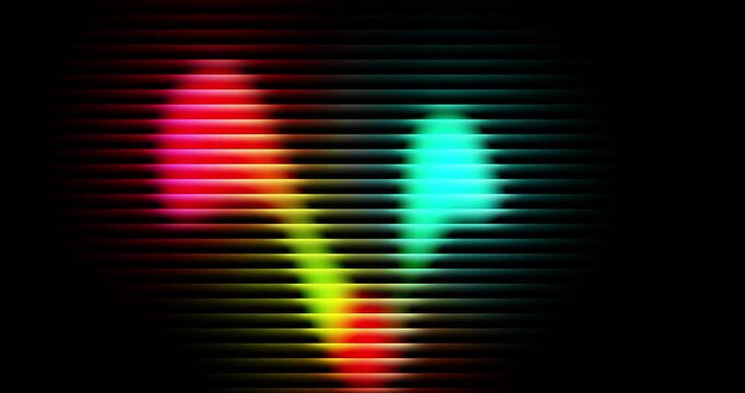 abstract wave pattern morphing light dark, Vibrant neon blue purple glowing, abstract waves with segmented futuristic digital light, soft focus, dreamy ambiance Seamless stream 4K background loop