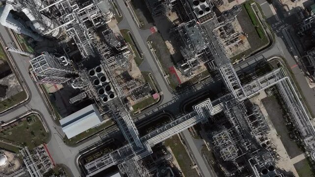 Aerial view oil refinery, Refinery plant, Refinery factory.