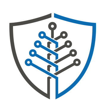 Shield Circuit Board Tree Digital Tech Network Logo Vector 