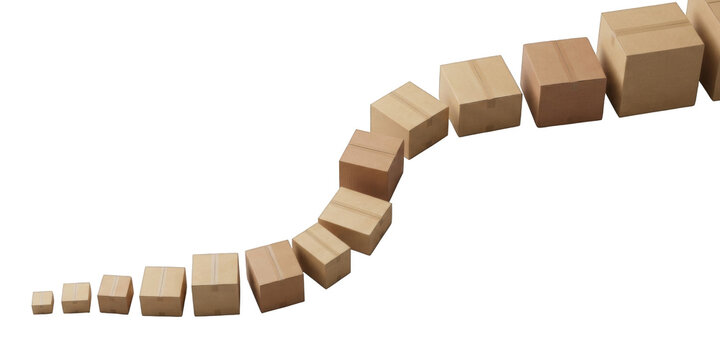 Cardboard Box Flow Fulfillment Concept