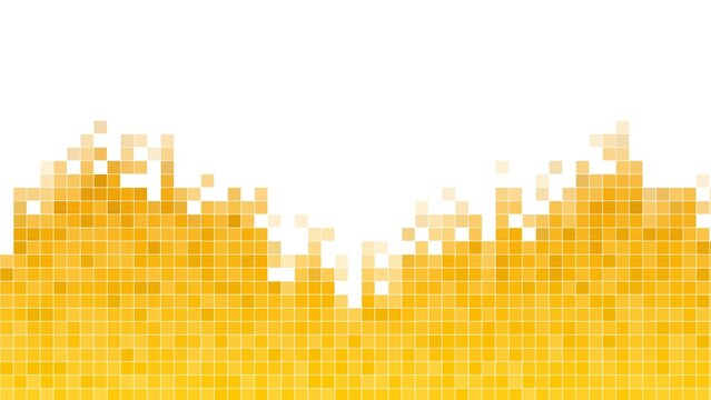 Yellow pixel wave border design on white background for energetic summer branding graphics.