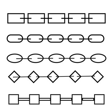 Geometric Chain Link Set with Square Oval and Diamond Links