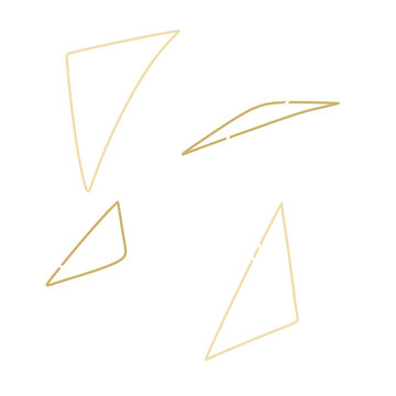 キラキラ舞い散るような線画の三角形のあしらい背景イラスト