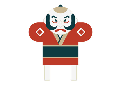 レトロモダンな奴凧のイラスト