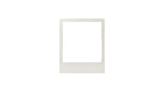 Empty polaroid frame isolated on transparent background