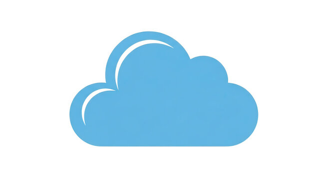 Blue cloud symbol on a bright background representing digital data storage and cloud computing concepts