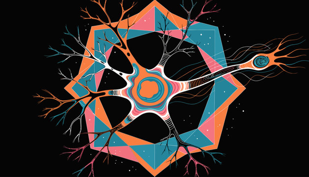 colorful neuron cell structure