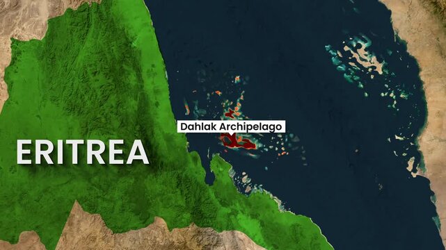 Satellite animation showing the coastline of Eritrea and Dahla archipelago
