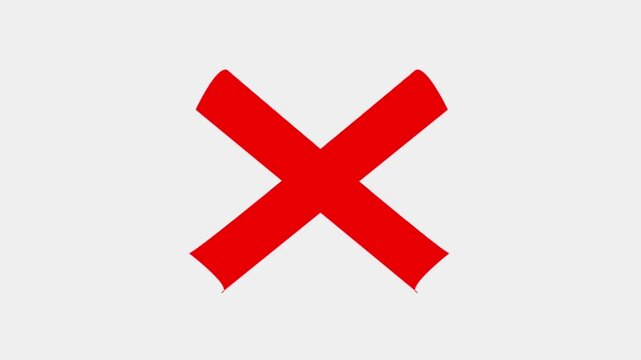 Cross mark icon isolated on transparent background. Error and cancel symbols animation. Wrong signs stopped and close incorrectly icon chroma key background. Cross mark brush stock.