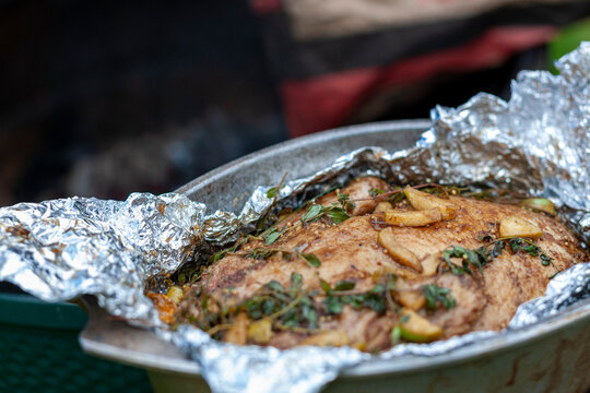 cooked duck in a pot