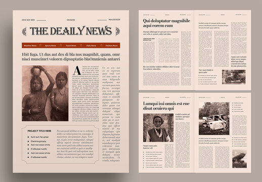 Modern Newspaper Editorial News Print Layout Design Template