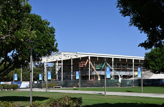 IRVINE, CALIFORNIA - 13 SEP 2026: Construction of the new Student Services Building on the campus of Irvine Valley College, IVC.
